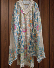 Muslin Digital Print Semi-Stitched Suit with Croatia Laced Dupatta
