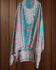 Muslin Digital Print Suit with Croatia & Pearl Work | Semi-Stitched Elegance