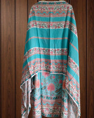 Muslin Digital Print Suit with Croatia & Pearl Work | Semi-Stitched Elegance