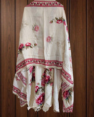 Muslin Digital Print Semi-Stitched Suit with Croatia Laced Dupatta