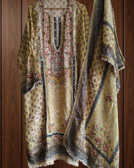 Pakistani Style Muslin Suit with Croatia Lacing & Digital Dupatta | Semi Stitched