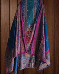 Muslin Digital Print Suit with Zari Highlighting & Dupatta | Unstitched 3-Piece Set