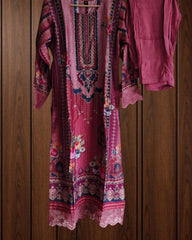 Muslin Digital Printed Kurta with Sequin Highlighting & Muslin Dupatta | Fully Stitched Suit