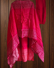 Muslin Digital Printed Ombre 3-Piece Fully Stitched Suit with Hand Work & Shantoon Pants
