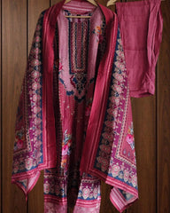 Muslin Digital Printed Kurta with Sequin Highlighting & Muslin Dupatta | Fully Stitched Suit