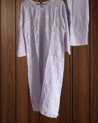 Muslin Kurta with Thread Embroidery & Croatia Lacing – Fully Stitched 3-Piece Suit Set with Shantoon Pants