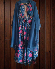 Aaliya Cut Georgette Hand Work Suit with Chiffon Dupatta – 3 Pc Stitched Set