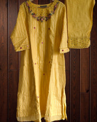 Cotton Patch Work Kurta Set with Organza Digital Print Dupatta – Fully Stitched 3 Pc Suit