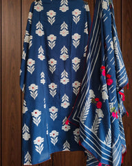 Cotton Printed Suit with Faux Mirror & Embroidery | Unstitched Beauty