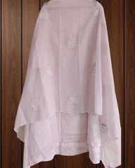 Mul Cotton Chikan-Kari & Zari Embroidery Festive Unstitched Suit (3 Pc Set)