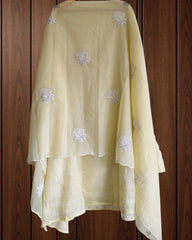 Mul Cotton Chikan-Kari & Zari Embroidery Festive Unstitched Suit (3 Pc Set)