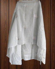 Mul Cotton Chikan-Kari & Zari Embroidery Festive Unstitched Suit (3 Pc Set)