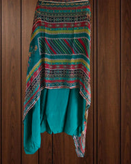 Crepe Digital Printed Unstitched Suit with Gotta Highlighting & Neck Work