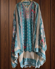 Pakistani Style Muslin Semi- Stitched Suit with Digital Print, Crochet & Mirror Highlights