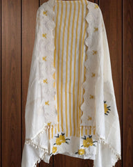 Soft Mul Chanderi Embroidered Suit Set with Elegant Detailing