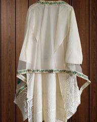 Pakistani Style Cotton Suit Set with Crochet Lace Semi Stitched Suit