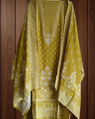 Pakistani Style Muslin Semi- Stitched Suit with Digital Print, Crochet & Mirror Highlights