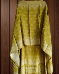 Pakistani Style Muslin Semi- Stitched Suit with Digital Print, Crochet & Mirror Highlights