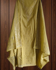 Pure Mul Chanderi Mukesh Work Unstitched Suit with Dupatta
