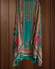 Chinnon Digital Print Mirror Highlight Unstitched Party Wear Suit