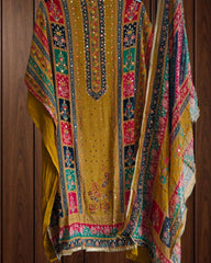 Chinnon Digital Print Mirror Highlight Unstitched Party Wear Suit