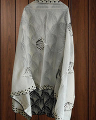 Elegant Pure Cotton Embroidered & Mirror Work Unstitched Suit Set