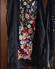 Cotton  Linen  3D Embroidery Patch Work  UnStitched Suit