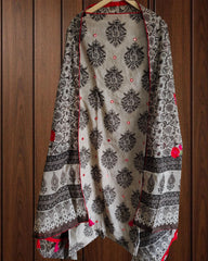 Cotton Printed Suit with Faux Mirror & Embroidery | Unstitched Beauty