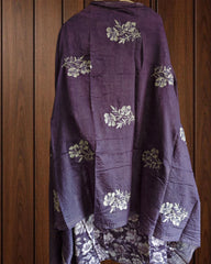 Elegant Cotton Suit with Kashmiri Embroidery & Muslin Dupatta