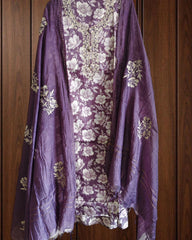 Elegant Cotton Suit with Kashmiri Embroidery & Muslin Dupatta