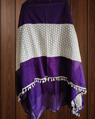Soft Mul Cotton Unstitched Suit with 3D Crochet & Mirror Work