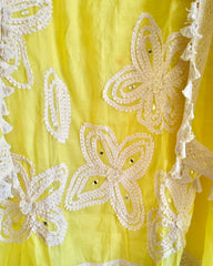 Soft Mul Cotton Unstitched Suit with 3D Crochet & Mirror Work