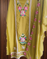 Designer Soft Mul Cotton Unstitched Suit – 3D Embroidery & Crochet Lace