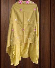 Designer Soft Mul Cotton Unstitched Suit – 3D Embroidery & Crochet Lace