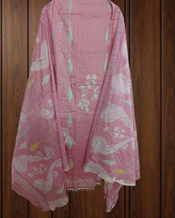 Pure Cotton Printed Suit with Pearls & Sequin Highlighting