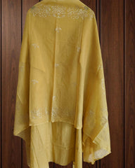 Pure Mul Chanderi Embroidered Un-Stitched Suit with Mukesh Dupatta