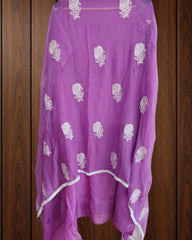 Elegant Organza Embroidered Suit with Pearl Highlights & Chiffon Dupatta