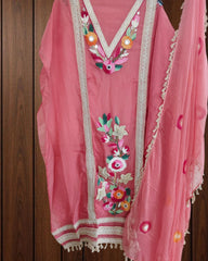 Luxe Organza 3D Embroidered Suit Set with Artistic Chiffon Dupatta
