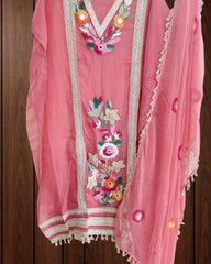 Luxe Organza 3D Embroidered Suit Set with Artistic Chiffon Dupatta