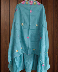 Graceful Mul Cotton 3D Embroidered Suit Set With Scalloped Embroidery Dupatta