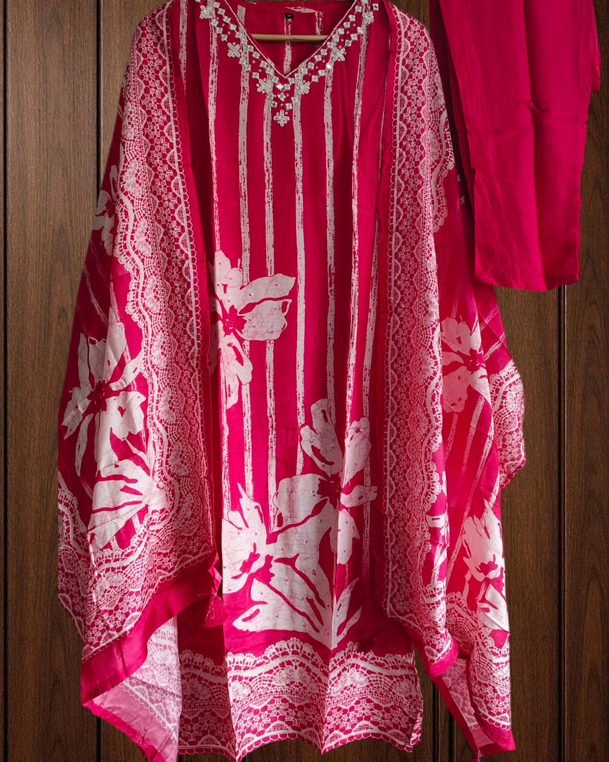 Fully Stitched -  Muslin Digital Print Mirror & Pearl Suit -Stitched for Elegance