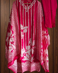 Fully Stitched -  Muslin Digital Print Mirror & Pearl Suit -Stitched for Elegance