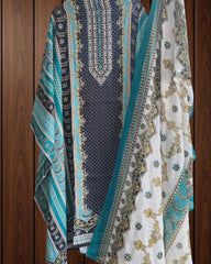 Elegant Cotton Digital Print Handwork Suit Set