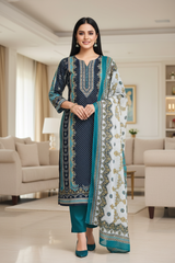 Elegant Cotton Digital Print Handwork Suit Set