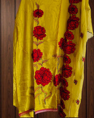 Designer Glass Organza Suit with Embroidery & Patchwork Detailing