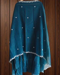 oft Mul Chanderi Unstitched Suit Set with Embroidery & Pearl Work