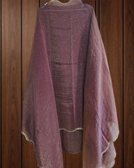 Shimmer Tissue Unstitched Suit Set with All-Over Swarovski Work