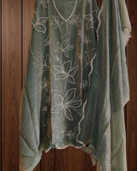 Shimmer Tissue Unstitched Suit Set with All-Over Swarovski Work