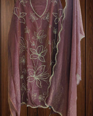 Shimmer Tissue Unstitched Suit Set with All-Over Swarovski Work