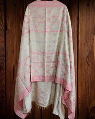 Banarsi Jacquard Weave Unstitched Suit with Shimmer Tissue Dupatta